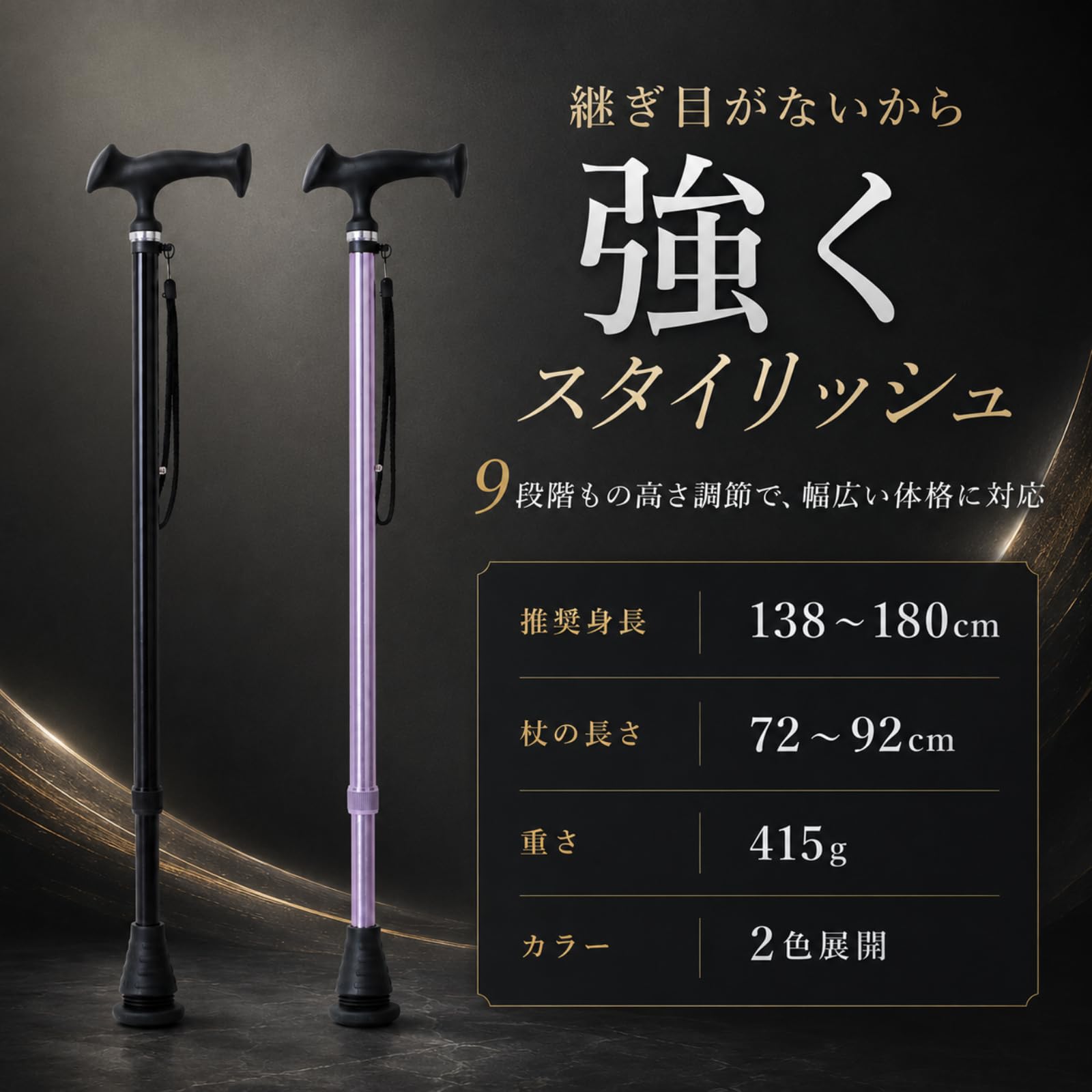 Habilis 折りたたみ一本杖 ライラック 7枚目