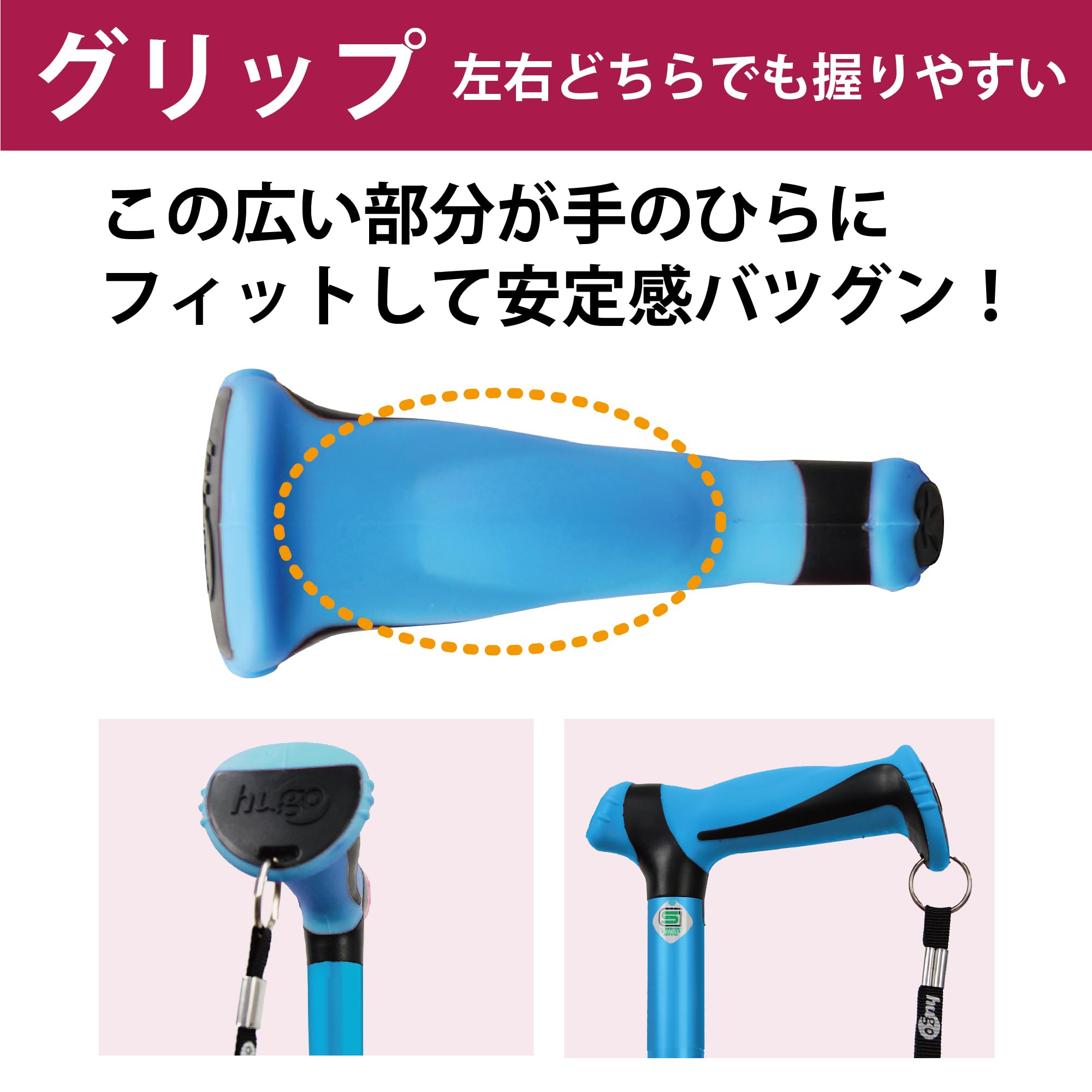 竹虎 ヒューゴステッキ ブルー 2枚目