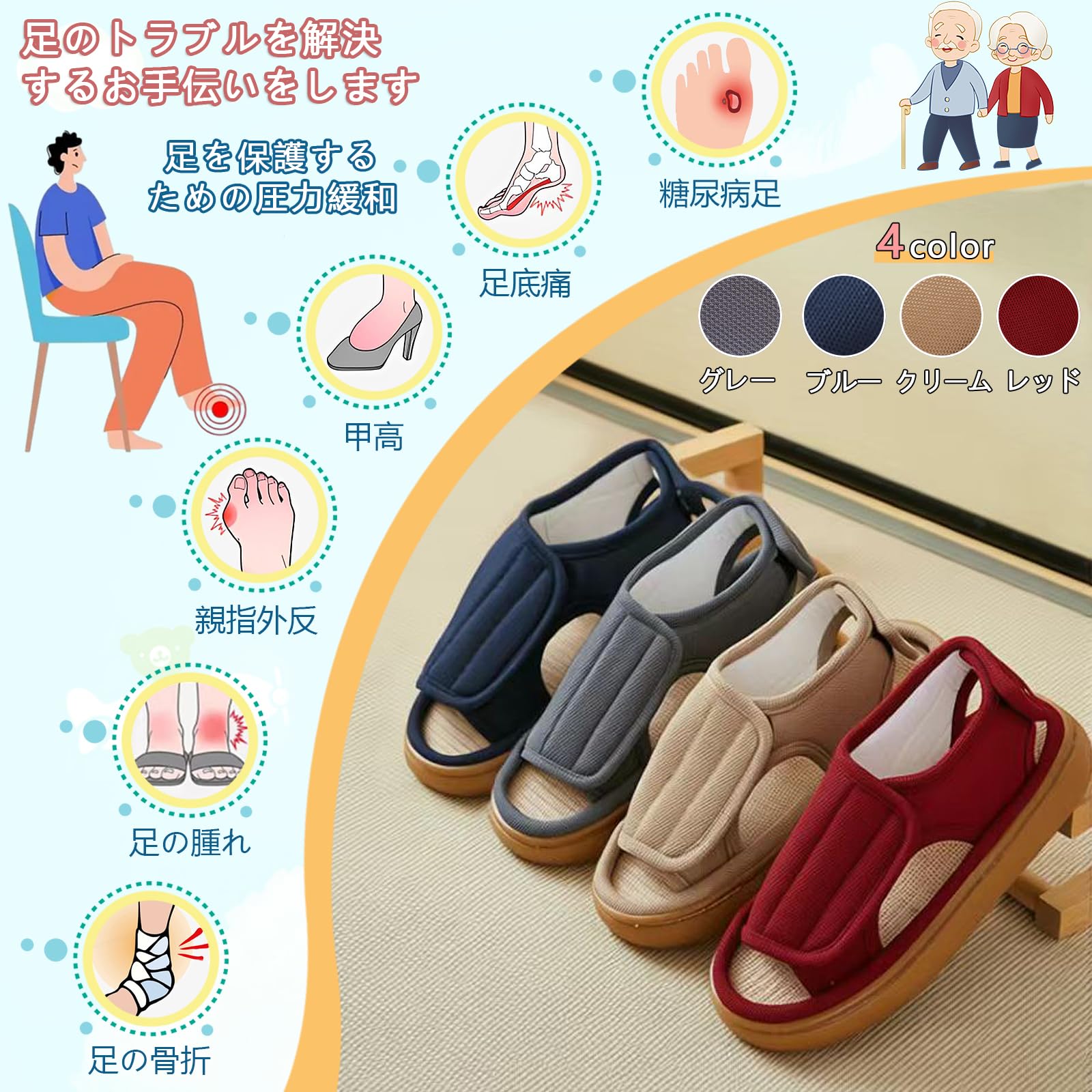 MIZUYDCERA つま先なしフルオープン ブルー 2枚目