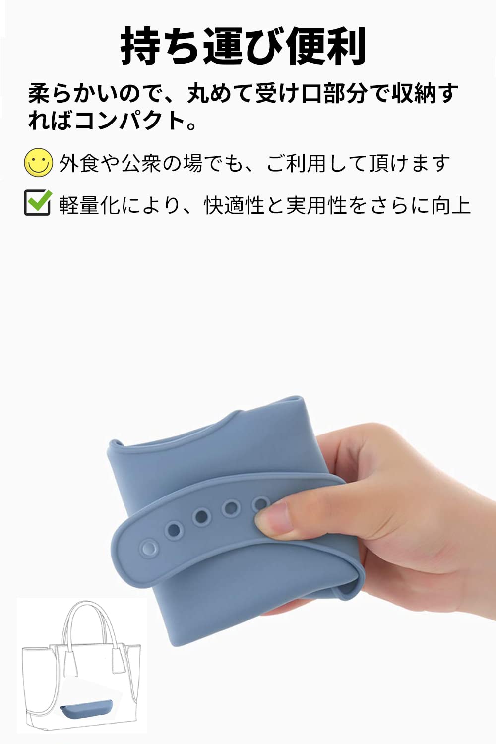 TERZWAED シリコン食事エプロン グレー 5枚目