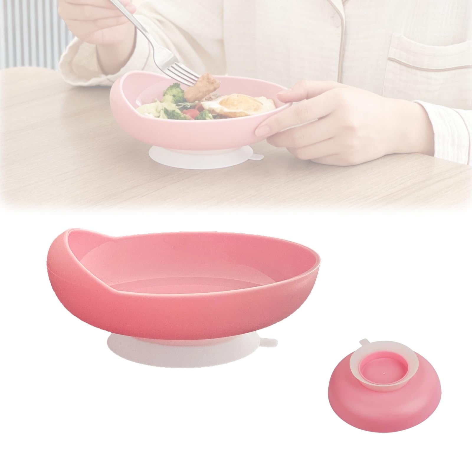 UKYCEORA こぼれ防止プレート ピンク 正面